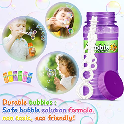 V-Opitos 36 Pack Bubble Bottles with Wands in 6 Colors, 4oz Bubbles Solution, Bubble Party Favors for Kids, Birthday, School Classroom Prizes for V-Opitos