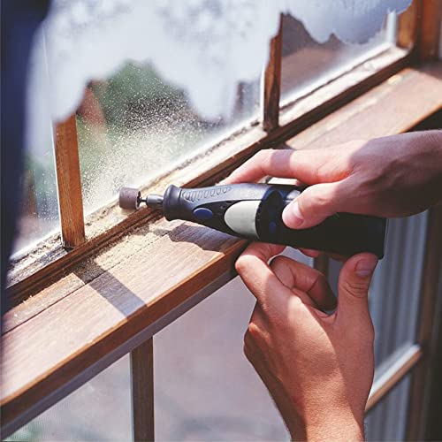 AUSTOR Aluminum Oxide Sanding Drum Set with Free Box Including 120 Pieces Drum Sander Sanding Sleeves and 12 Pieces Drum Mandrels for Dremel Rotary AUSTOR