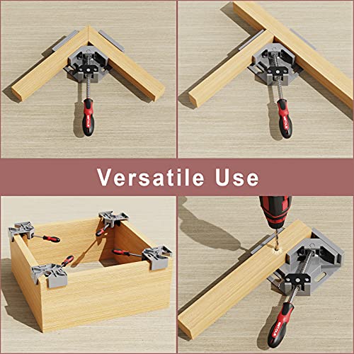 WETOLS Corner Clamp 2pcs 90 Degree Right Angle Clamp with Adjustable Aluminum Alloy Swing Jaw, Single Handle Clamps for Woodworking, Photo Framing, WETOLS