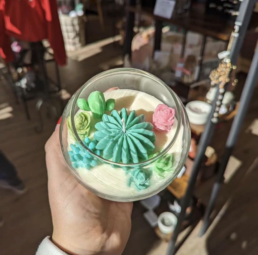 Mafuke 9 Pack Succulent Silicone Mold,Flower Resin Mold,Silicone Candle Molds.3D Cacti Candle Mold Silicone for Scented Candles Soaps Making, Wax, Navani