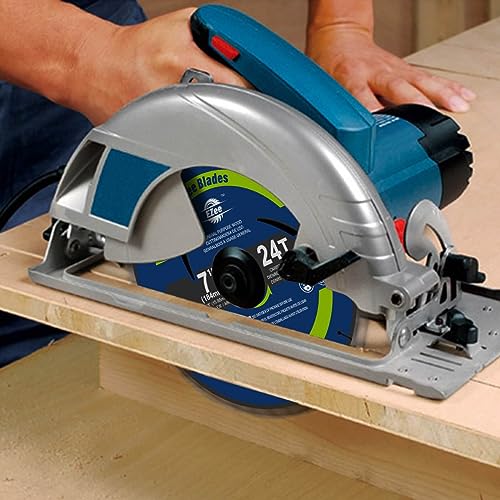 EZee Circular Saw Blades 7-1/4 Inch 24 Tooth Carbide-Tipped TCT ATB Fine Finish 7 1/4 Circular Saw Blade for Wood Cutting with 5/8"Arbor Thin Kerf EZee