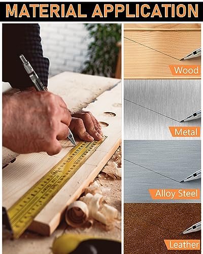 Nicpro 2mm Welder Mechanical Pencil Set with 48PCS Silver Refills, 2mm Metal Lead Holder, Carpenter Pencil with Sharpener for Welding, Cutting, Nicpro