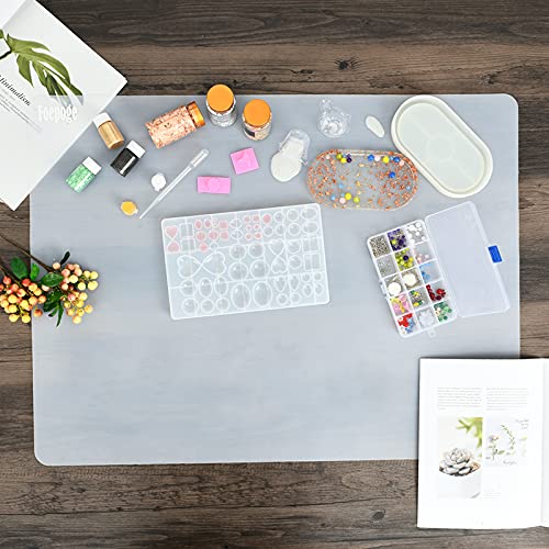 31.5" x 23.6" Extra Large Silicone Mat for Resin Casting, Epoxy and Crafts, Nonstick Silicone Sheet for Jewelry Casting Molds, Clear Countertop Foepoge