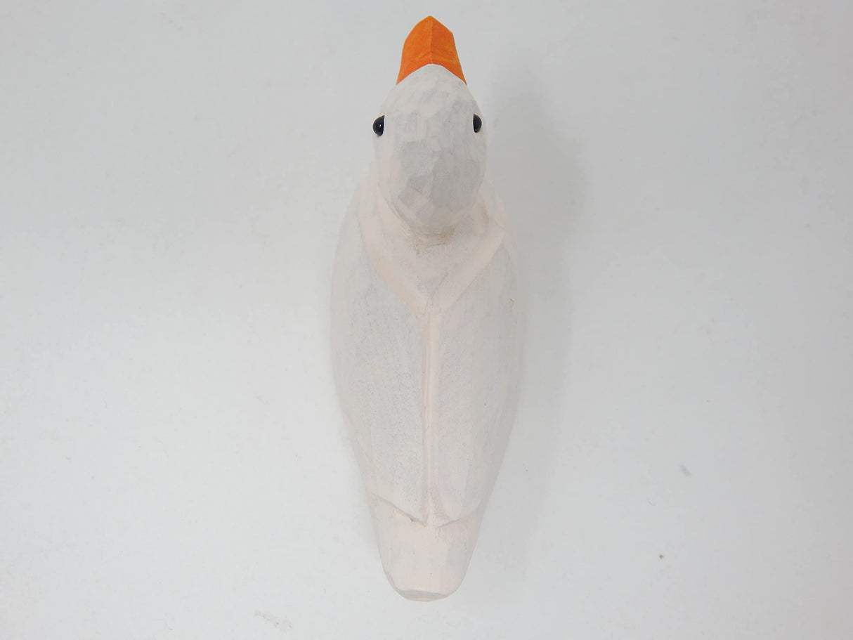 Selsela Pekin Duck Figurine Wood Statue Miniature Handmade Art Decoy Mini Carved Bird Decor Drake Male Small Animals Collectible Selsela