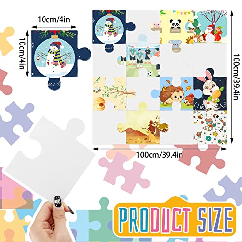 Junkin 100 Pcs Large Blank Puzzle Puzzle Pieces Cutouts DIY Make Your Own Puzzle Kit Paper Puzzle Kit for Classroom Decor Bulletin Board School DIY Junkin