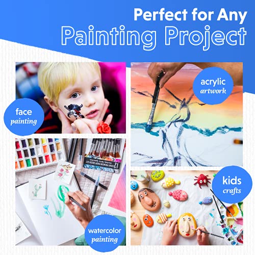 Crafts 4 All Acrylic Paint Brushes - Pack of 10 Professional, Wide and Fine Tip, Nylon Hair Artist Paintbrushes - Paintbrush Bulk Set for Watercolor, Crafts 4 All