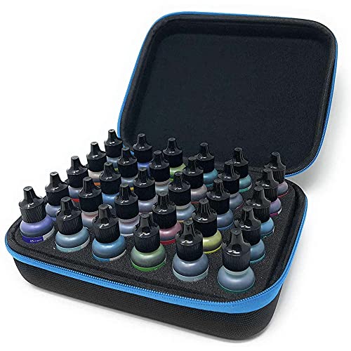 Alcohol Ink Storage Carrying Case, Paint Carry Case Organizer, Stores 30x 0.5-Ounce Bottles of Alcohol Inks, Stickles, Glossy Accents or Reinkers, Pixiss