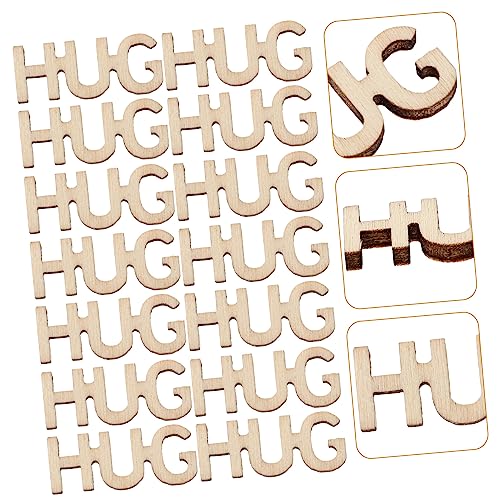 Artibetter 100pcs Wooden Table Scatter Hugs in a Jar Wooden Words Decor Unfinished Wood Letters Wooden Cutout Letter Wood Vase Filler Wooden Hug ARTIBETTER