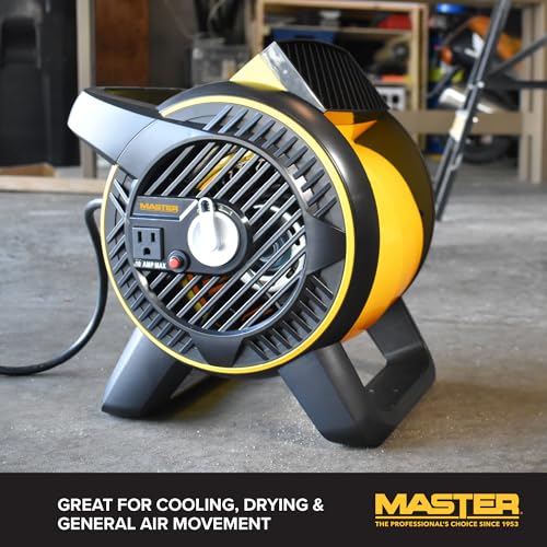 Master High Velocity Pivoting Head Blower Fan – Utility Air Mover for Drying or Ventilating Home or Construction Site. Daisy Chain Compatible Master