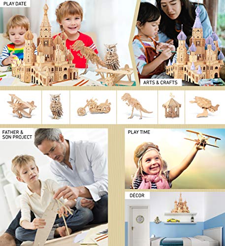 Puzzled 3D Puzzle St. Petersburg Church Wood Craft Construction Model Kit, Educational DIY Wooden Toy Assemble Model Unfinished Crafting Hobby Puzzle Puzzled