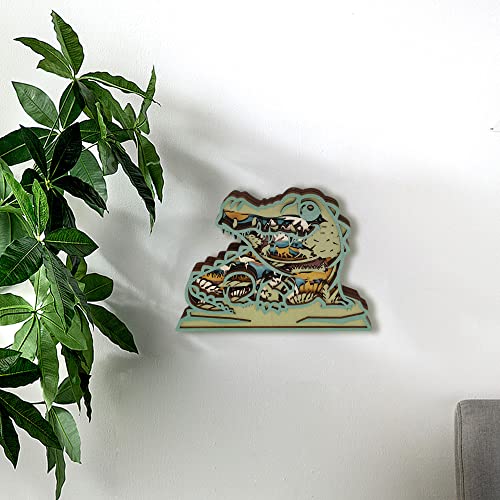 3D Wooden Crocodile Wall Sculpture by CmayAlgc – Rustic Animal Craft for Home and Office Decoration CmayAlgc
