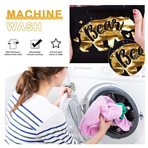 WRAPXPERT Gold HTV Heat Transfer Vinyl Rolls - Gold Iron on Vinyl 12''x5ft, Gold Foil HTV for Tshirts, Metallic Gold HTV Vinyls for Garment Fabrics WRAPXPERT