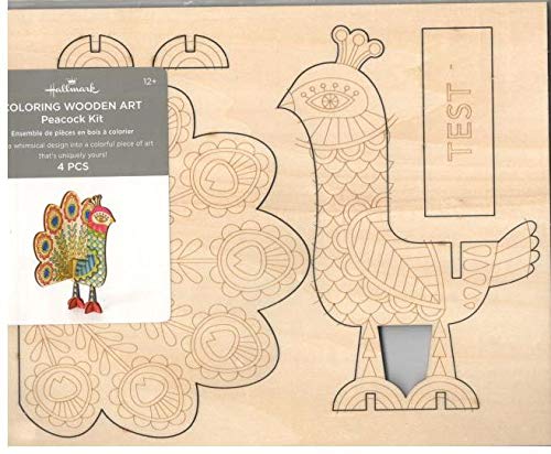 PEACOCK COLORING WOODEN ART KIT WoodArtSupply