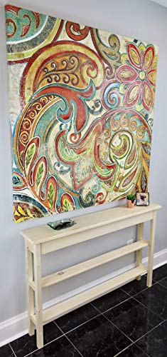 46" Narrow Console Sofa Table - Unfinished Foyer Pine Table With 2 Bottom Storage Shelf Generic