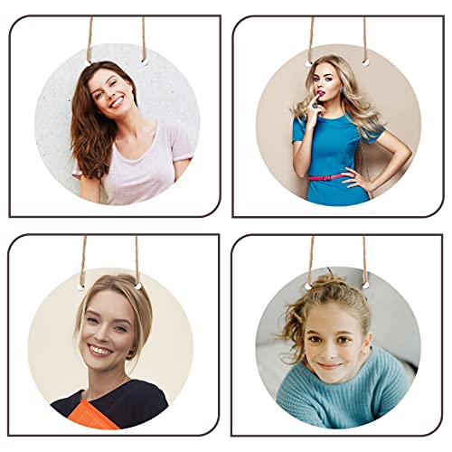 Healifty 2pcs Wooden Circle Sign Unfinished Hanging Wood Sign Sublimation Blank Cutouts Decorative Round Wood Plaques with Rope for Pyrography Healifty
