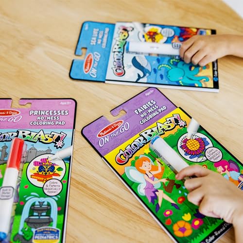 Melissa & Doug On the Go ColorBlast! Activity Books Set - Fairy, Princess, and Sea Life Melissa & Doug