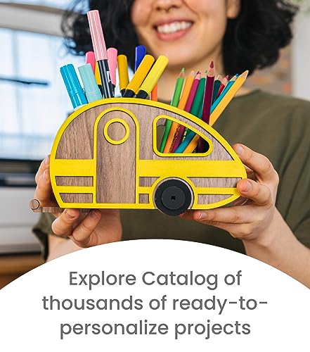 Glowforge Pro Laser Cutter - Create 12x Faster with Wood, Leather, Metal, and Stone. Ultimate Power and Cooling, with AI Prints up to 50 ft. Launch & Glowforge