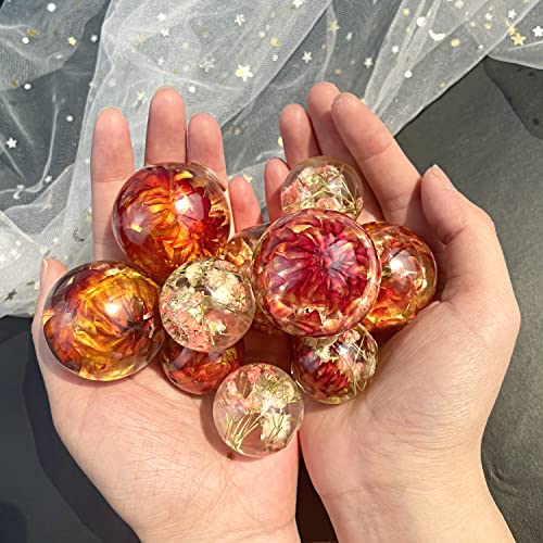 RESINWORLD 10Pcs 1.7'' 1.3'' Resin Knob Molds, Small Clear Silicone Sphere Molds, Orbs/Ball Silicone Molds for Epoxy Resin Casting, for Resin Pull ResinWorld