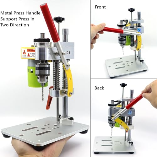 NovelLife Mini Drill Press Precision Benchtop Drilling Machine Elecric Portable Table Driller CNC 795 Motor B10 Chuck Metal Wooden DIY Jewelry Making NovelLife