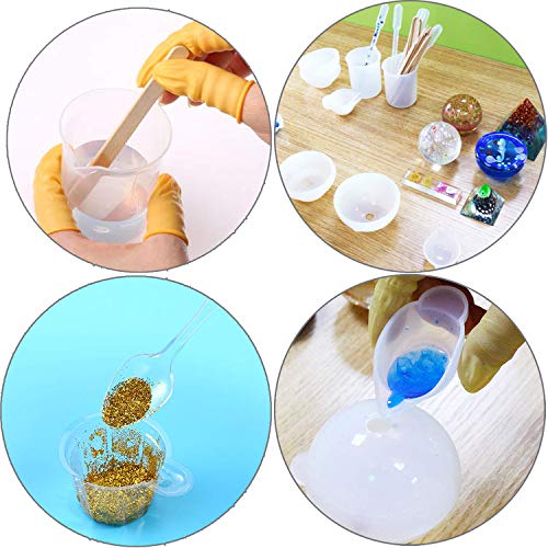 Woohome 66 PCS Epoxy Resin Tools Kit, Silicone Mold Tool Included Measuring Cup, Silicone Mixing Cups, Tweezers with Mixing Sticks, Dropping Pipette, Woohome