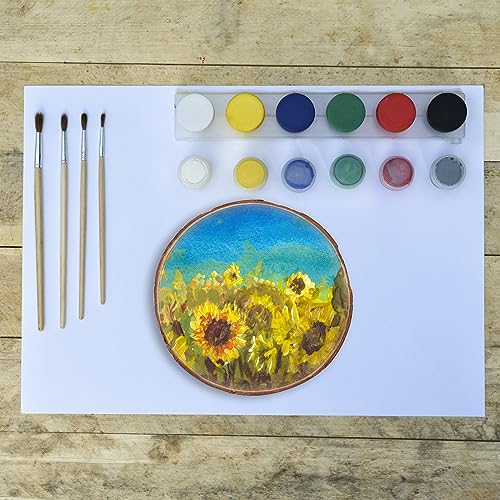 ZEONHEI 30 Pcs 3.5-4 Inches Natural Wood Slices, Unfinished Wood Slices Bulk for Crafts Wood Kit Circles Crafts Tree Slice with Bark for DIY Crafts ZEONHEI