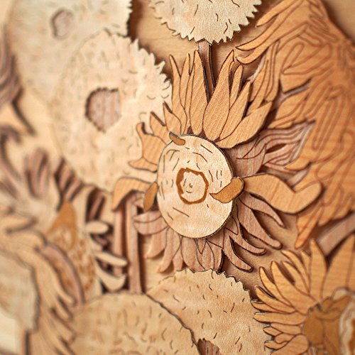 KINOWA Wooden Art Kit Kiharie Sunflowers Made in Japan KINOWA