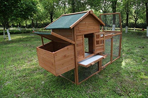 Wooden Chicken Coops Cages Poultry Pet House 80‘’ Large Two Tiers w/Egg Box Run Rabbit Hutch Enclosure Garden Backyard Cage Indoor and Outdoor Use