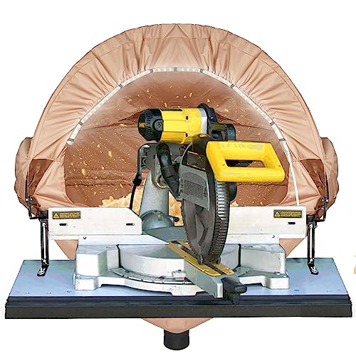 GARVIN Miter Saw Dust Collection Hood with Light, Dust Solution for Table Miter Saw, Chop Saw Hood Dust Collector Attachment, Accessory Holes, with Garvin