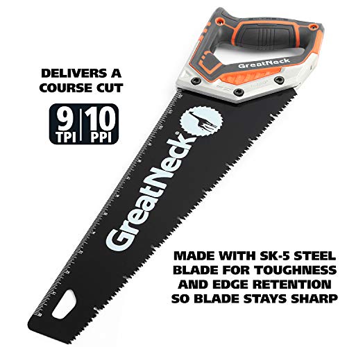 GreatNeck 74003 15 Inch Aggressive Tooth Handsaw, Aluminum Frame, Wood Saw, Branch Cutter, PVC Cutter, Tree Saw, Handsaw for Wood, Hand Saw for Trees Great Neck