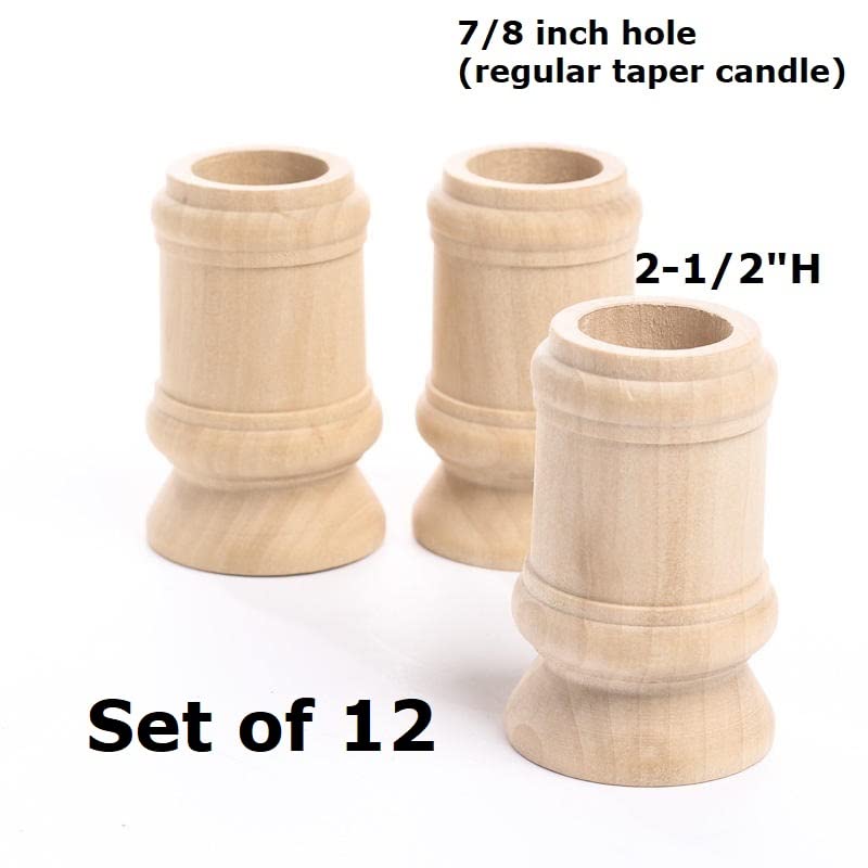 Unfinished Natural Wood Classic Candle Cups by Factory Direct Craft - Set of 12 Wooden Candle Holders for DIY Crafts and Decorating Made in USA Factory Direct Craft