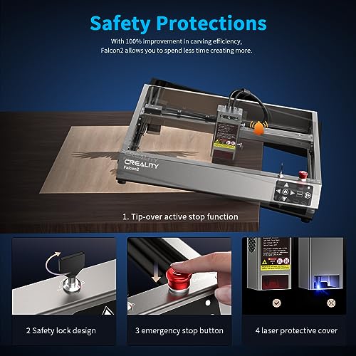 Official Creality Falcon 2 Laser Engraver, 40W Output Laser Engraver Machine, DIY Laser Cutter and Engraver Machine with Air Assist, 25000mm/min Creality