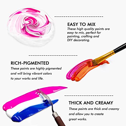 Shuttle Art Acrylic Paint Set, 30 x12ml Tubes Artist Quality Non Toxic Rich Pigments Colors Great for Kids Adults Professional Painting on Canvas Shuttle Art