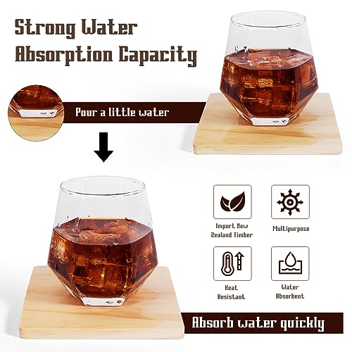 12 Pack Unfinished Wood Coasters, GOH DODD 5 Inch Wooden Coasters Crafts Blanks for DIY Drawing Painting Laser Engraving Wood Burning, Square GOH DODD