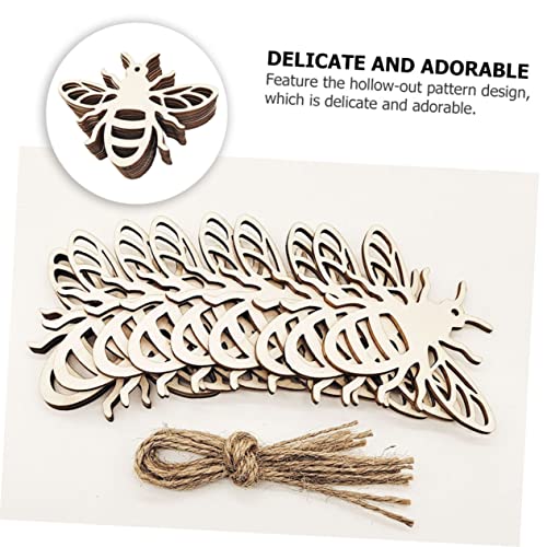 Gogogmee 20pcs Wooden Pendant Wooden Beehive Ornament bee Hanging Decoration Unfinished Wood Ornament Wooden Beehive Cutout Wood Table Scatter Wood Gogogmee