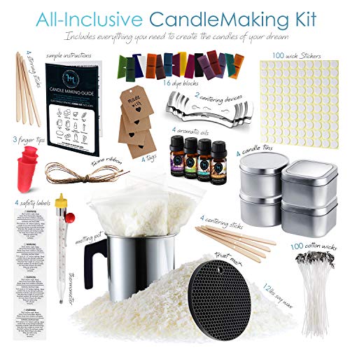 Hearth & Harbor Soy Candle Making Kit for Adults & Kids, Candle Making Supplies, DIY Candle Making Kit for Beginners, Natural Soy Wax Candle Making Hearth & Harbor