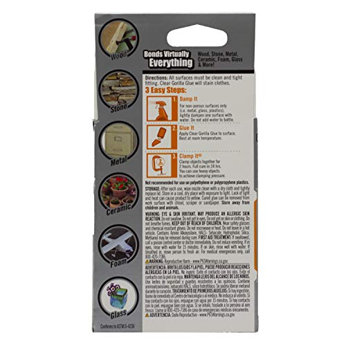 Gorilla Clear Glue, 1.75 ounce Bottle, Clear (Pack of 1) Gorilla