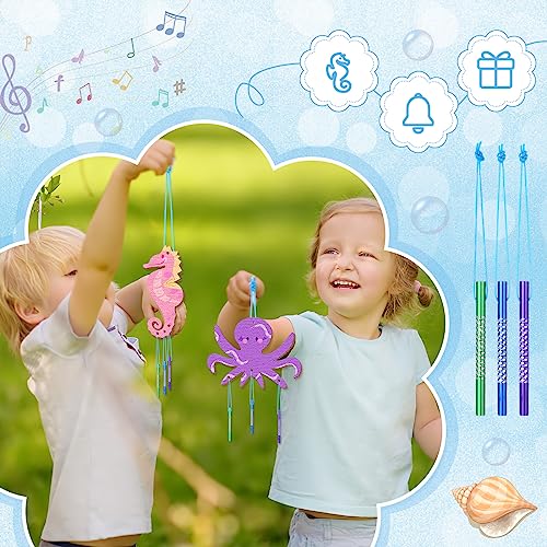 Leinuosen 32 Sets Wind Chime Kit for Kids Make Your Own Wooden Ocean Animals Wind Chime Wood Musical DIY Wind Chimes for Girls Boys Arts Crafts Leinuosen