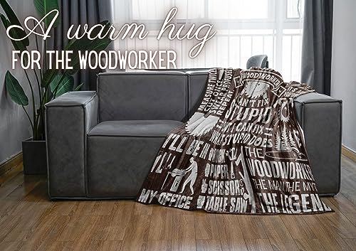 Woodworking Gifts Blanket for Woodworker, Man, Women - 50" x 65" Throw, Flannel Blanket - Birthday Gifts for Wood Lovers - Stupid Huglanket