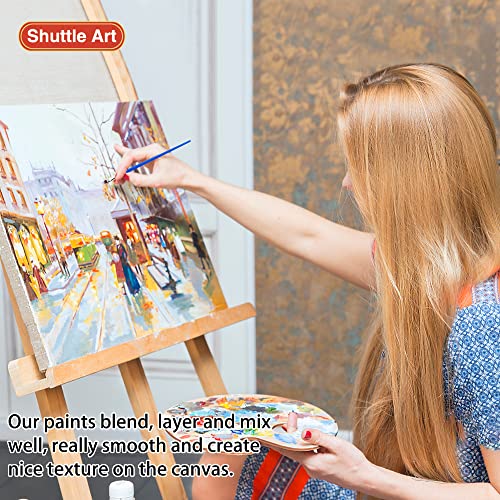Shuttle Art Acrylic Paint Set, 15 x 12ml Tubes Artist Quality Non Toxic Rich Pigments Colors Perfect for Kids Adults Beginners Artists Painting on Shuttle Art