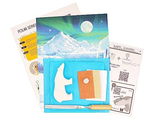 STUDIOSTONE CREATIVE DIY Arts & Crafts Carving Kit Kids Adults Polar Bear Alabaster Sculpture Soapstone STUDIOSTONE CREATIVE
