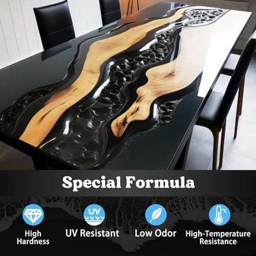 LET'S RESIN EPOXY RESIN Black Resin Epoxy,44OZ Bubble Free & High-Gloss Epoxy Resin Kit,Self Leveling Resin and Hardener for Art Crafts,Jewelry LET'S RESIN EPOXY RESIN