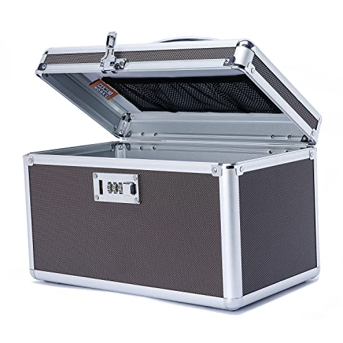 Locking Medication Box with Portable Storage Case, Childproof Medicine Lock Organizer, 12.2''x 7.2''x 7.6'', Lockable Empty First Aid Storage HEWEI WORKS