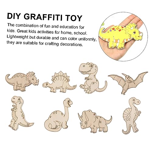COHEALI 6 Sets DIY Dinosaur Wood Piece Dinosaurs Cutouts Kids Dinosaur Toys Unfinished Wood Cutouts Dinosaur Wood Craft Kids Educational Toys Kids COHEALI