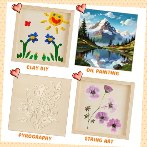 Barydat 24 Pcs Wood Panels for Painting Unfinished Wood Canvas Board Artist Wall 0.79'' Deep Cradled Wood Canvas Panels for Painting Pouring Arts Barydat