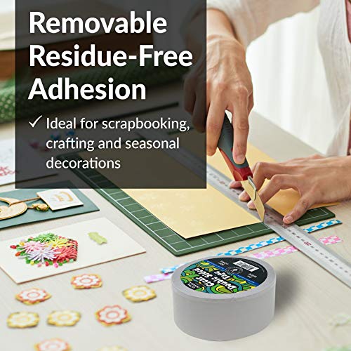 HIPPIE CRAFTER Clear Double Sided Tape for Crafts 2 inch Wide Heavy Duty Adhesive Tape Two Side Strong Sticky Thin Heavy Duty Mounting for Poster HIPPIE CRAFTER