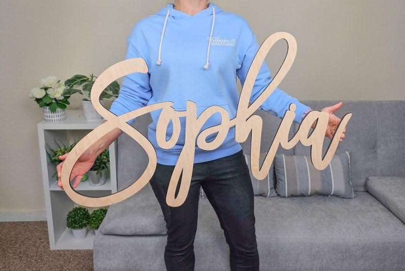 Custom Wood Word Sign, Wall Decor, Personalized Wooden Wall Art, Any cursive word or name sign Kobasic Creations