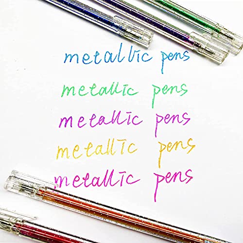 SMOOTHERPRO Glitter Gel Pens 1.0mm Metallic Vibrant Sparkle Colorful Pen 18 Colors for Coloring Calligraphy Cards Journal Drawing (SC623-18) SMOOTHERPRO