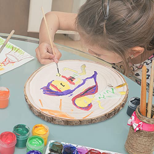 Sancodee 8 Pcs Large Unfinished Wood Slices, 9-10 Inches Wood Slabs for Centerpieces Natural Wooden Circle, DIY Wood Centerpieces for Tables Wedding Sancodee