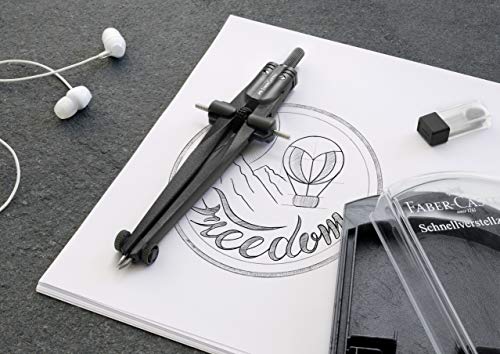 Faber-Castell Stream Quick-set Compass - Black Stone, 174530 Faber-Castell