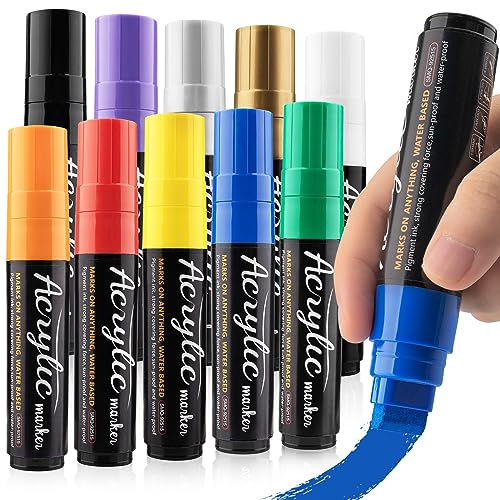 20 Jumbo Markers, Acrylic Markers with 15mm Jumbo Felt Tip